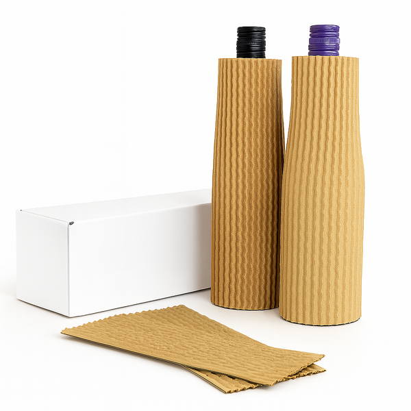 Single Bottle Corrugated Sleeves Kit Includes Corrugated Bottle Sleeves & Postal Boxes