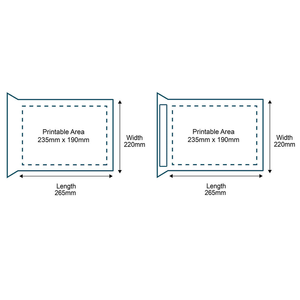 Customised Printed White Padded Envelopes - 220x265mm - Sample