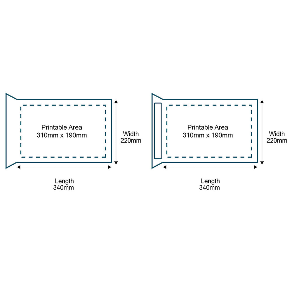 Customised Printed White Padded Envelopes - 220x340mm - Sample