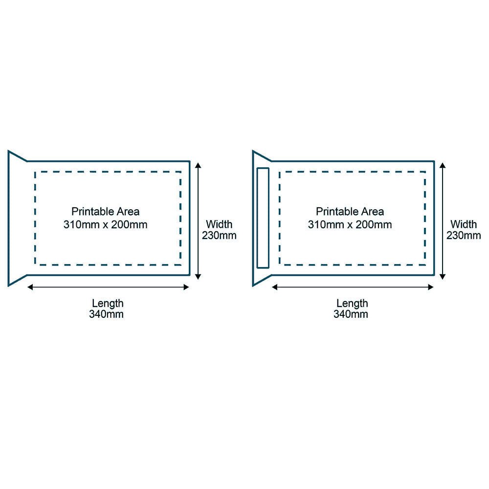 Customised Printed White Padded Envelopes - 230x340mm - Sample