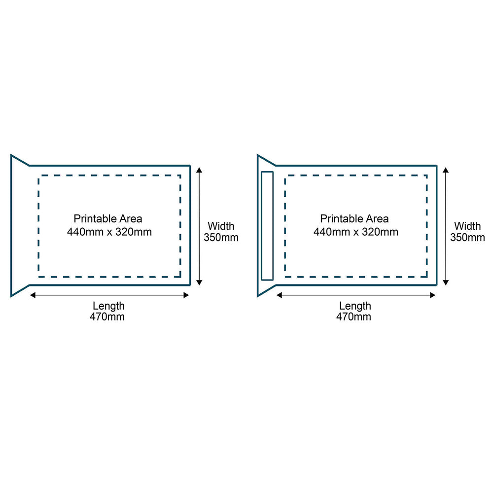 Customised Printed White Padded Envelopes - 350x470mm - Sample