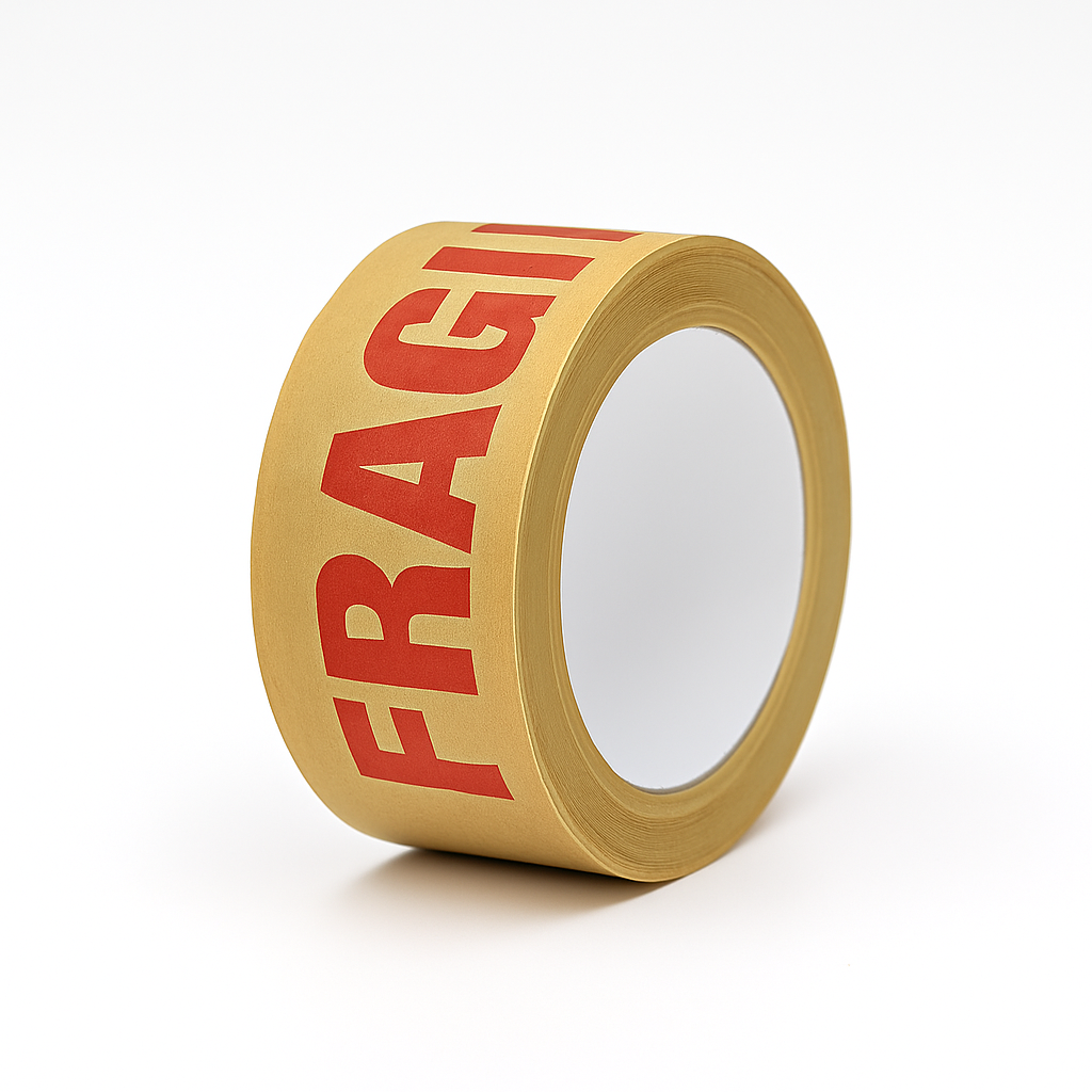 Paper Kraft 'Fragile' Packing Warning Tape - 50mm x 50m