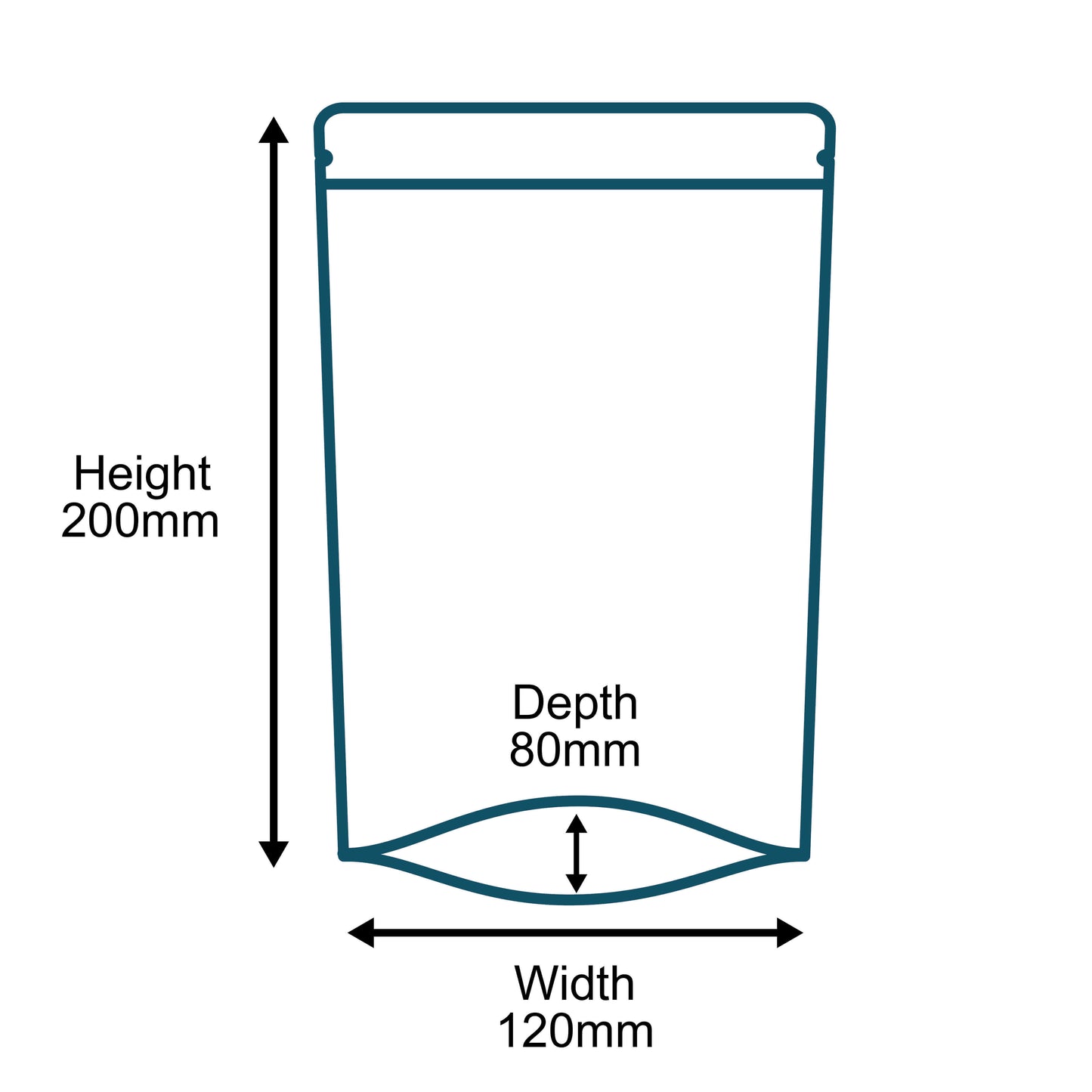Customised Printed Brown Paper Stand-Up Pouches - 120x200x80mm