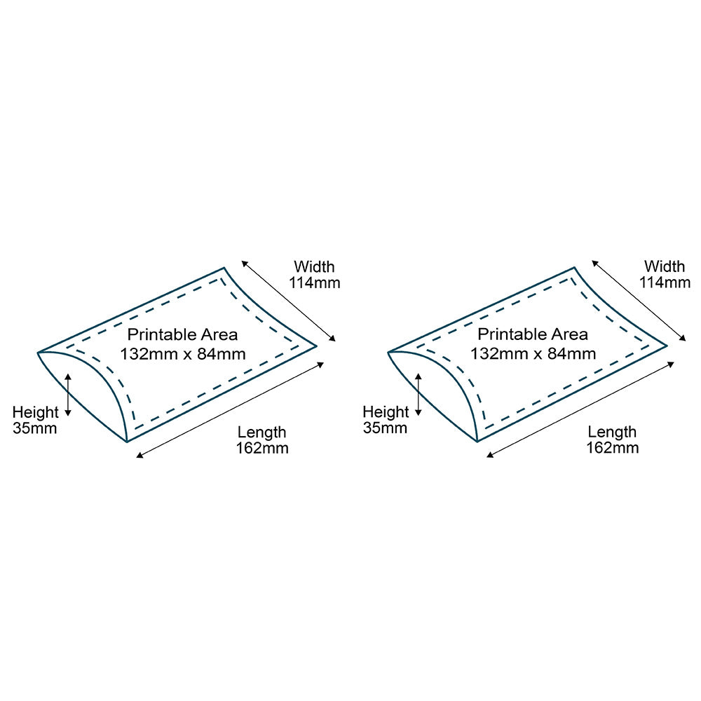 Customised Printed Brown C6 Pillow Boxes - 162x114x35mm - Sample