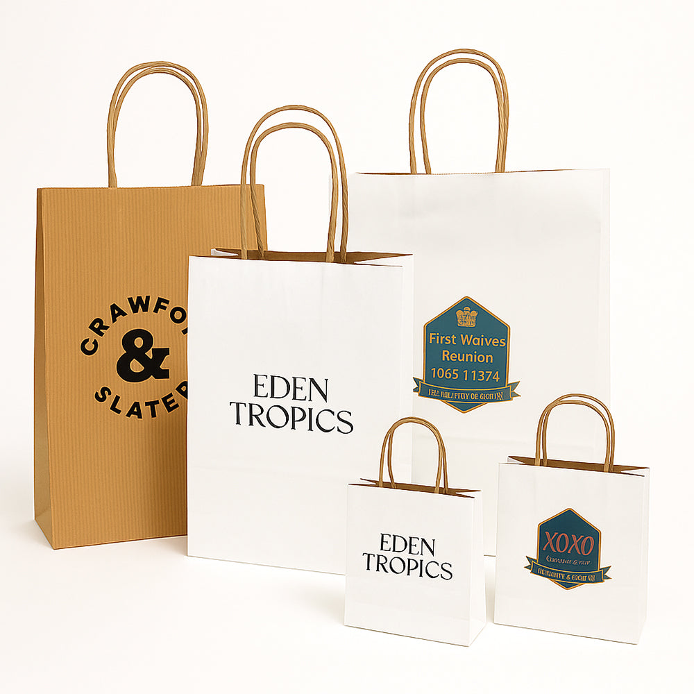 Customised Printed Premium Twist Handle Paper Carrier Bags