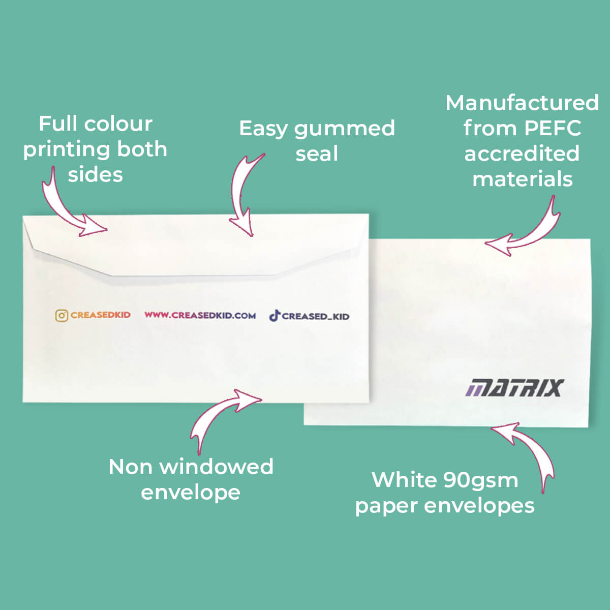 Customised Printed Gummed Folding Inserting Machine C5 Non Windowed Envelopes - 162x235mm - Sample