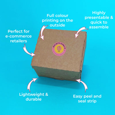 Customised Printed Brown E-Commerce Boxes - 110x100x70mm - Sample