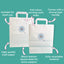 Customised Printed White Tape Handle Paper Carrier Bags - 254x140x295mm
