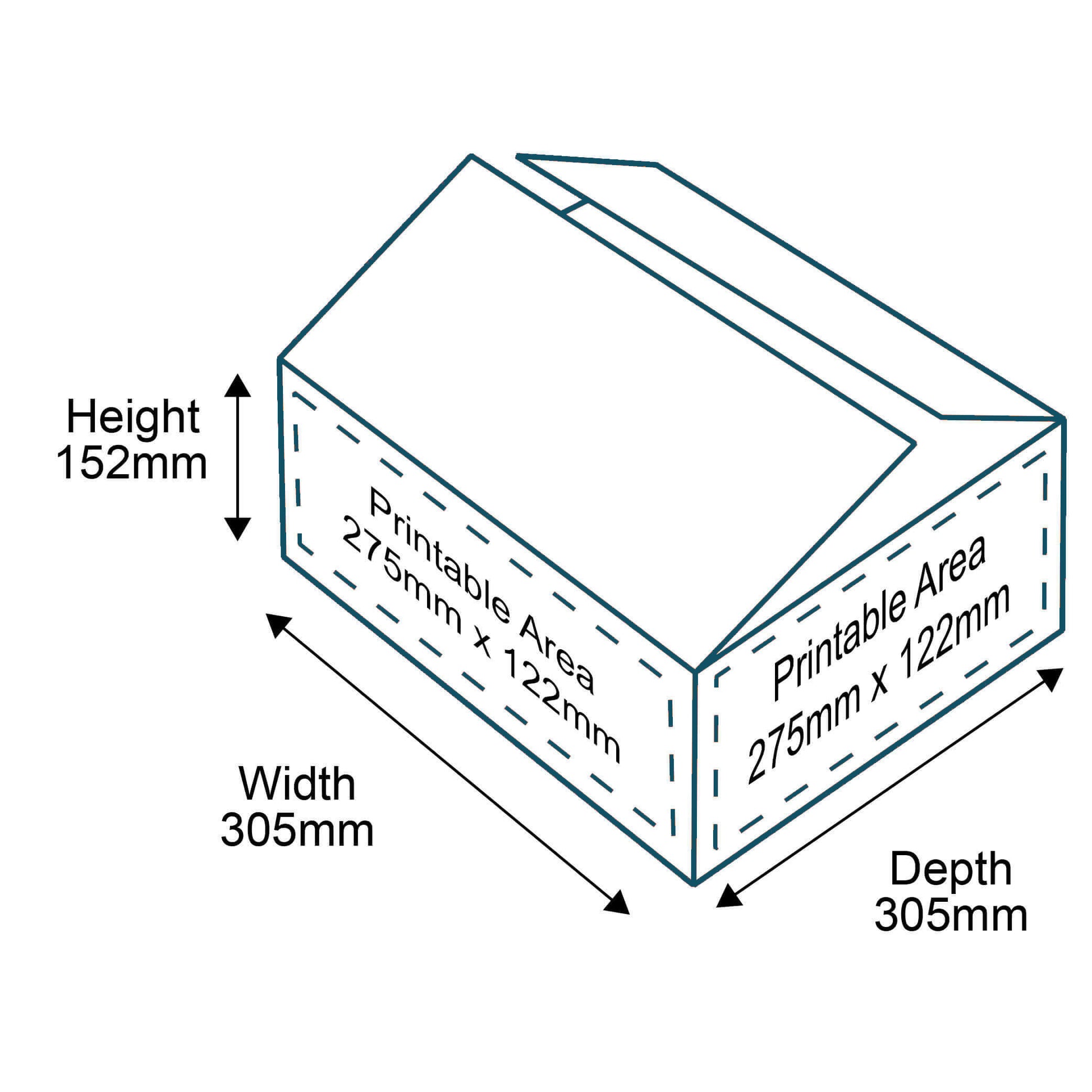Customised Printed Brown Postal Boxes - 305x305x152mm