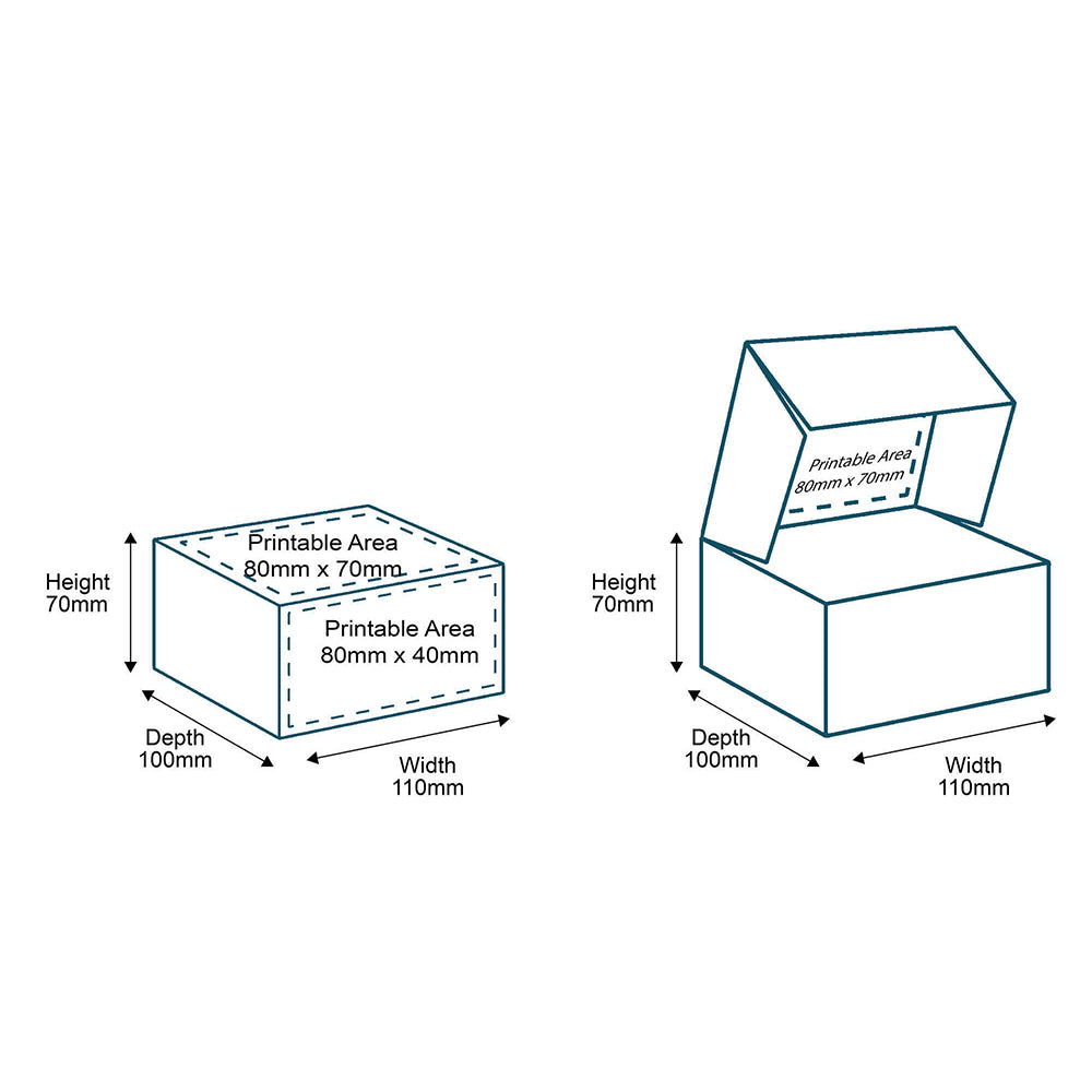 Customised Printed Brown Postal Boxes - 110x100x70mm - Sample