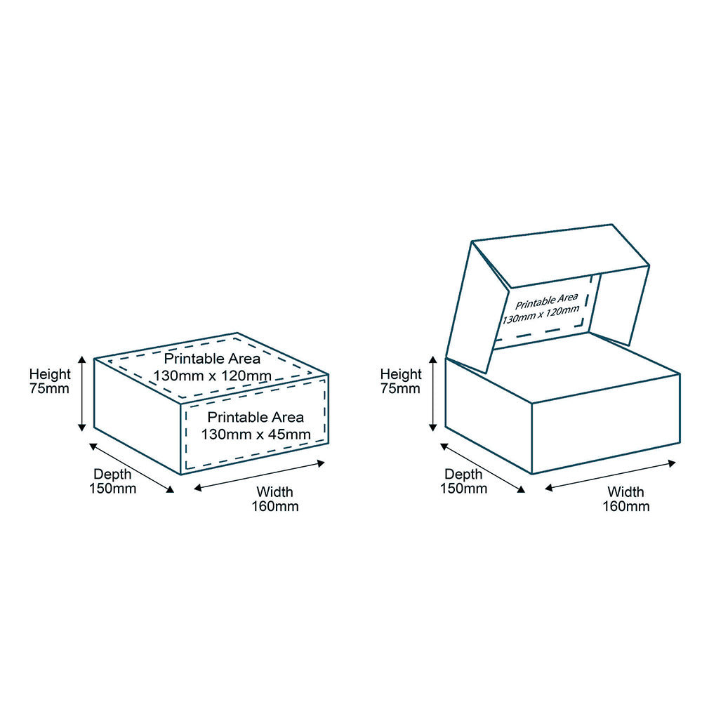 Customised Printed Brown Postal Boxes - 160x150x75mm - Sample