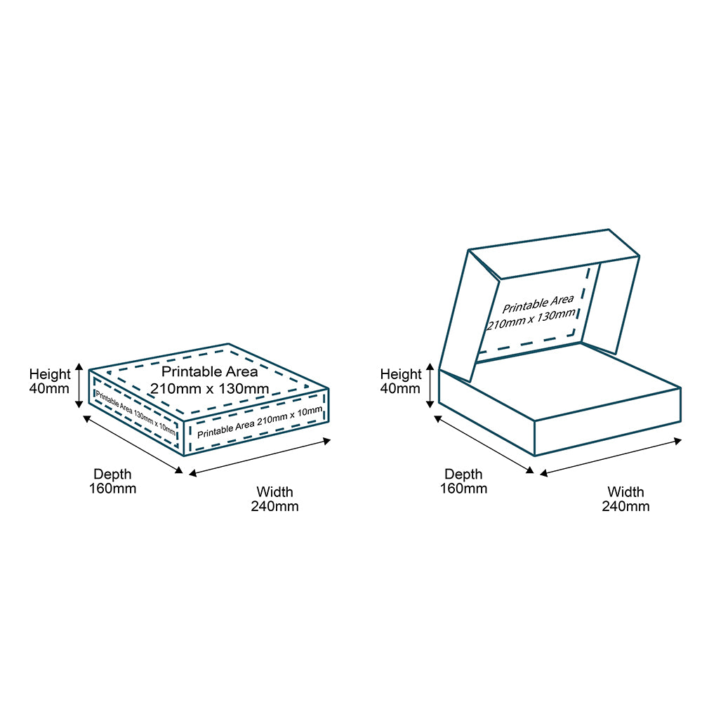 Customised Printed Brown Postal Boxes - 240x160x40mm - Sample