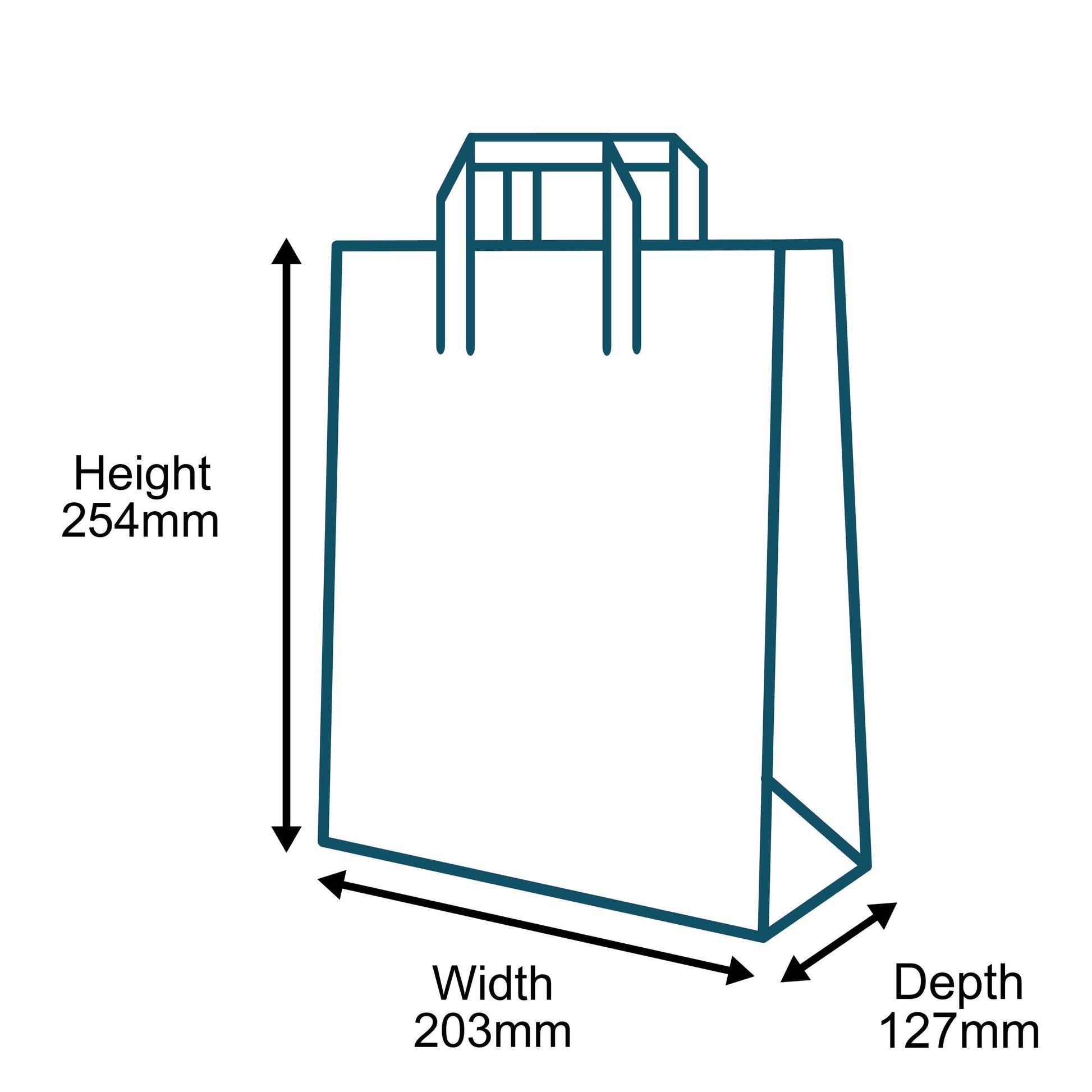 Customised Printed Brown Tape Handle Paper Carrier Bags - 203x127x254mm - Sample