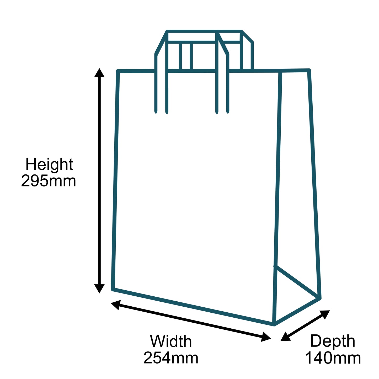 Customised Printed White Tape Handle Paper Carrier Bags - 254x140x295mm