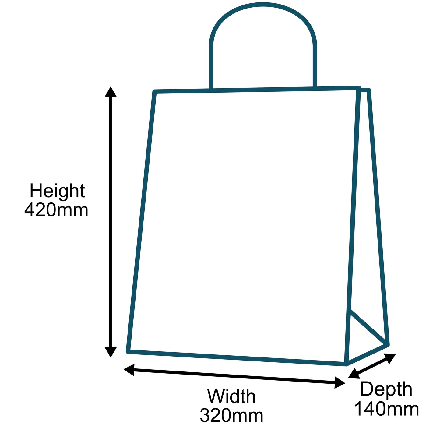 Customised Printed Brown Twist Handle Paper Carrier Bags - 320x140x420mm - Sample