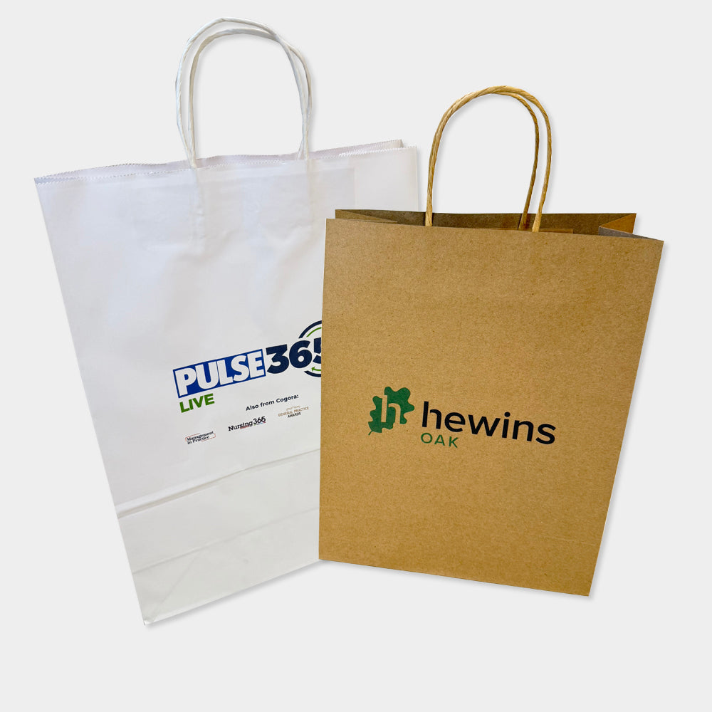 Customised Printed Twist Handle Paper Carrier Bags