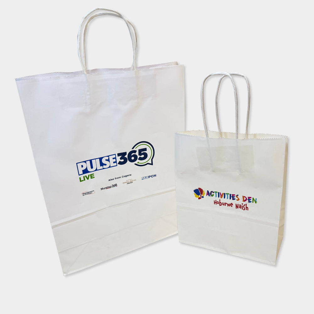 Customised Printed Twist Handle Paper Carrier Bags