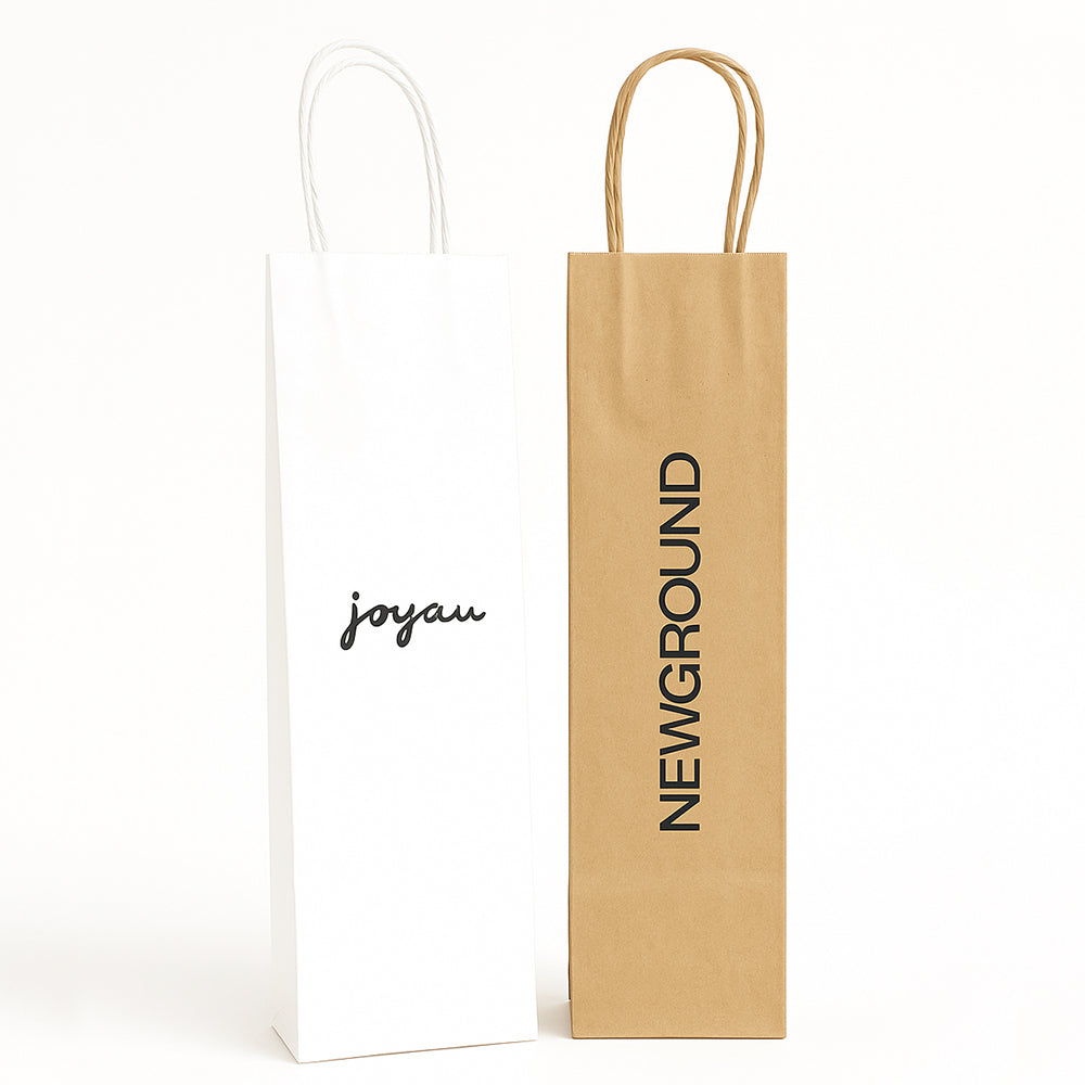 Customised Printed Wine Bottle Paper Carrier Bags