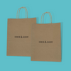 Customised Printed Brown Twist Handle Paper Carrier Bags - 190x80x210mm