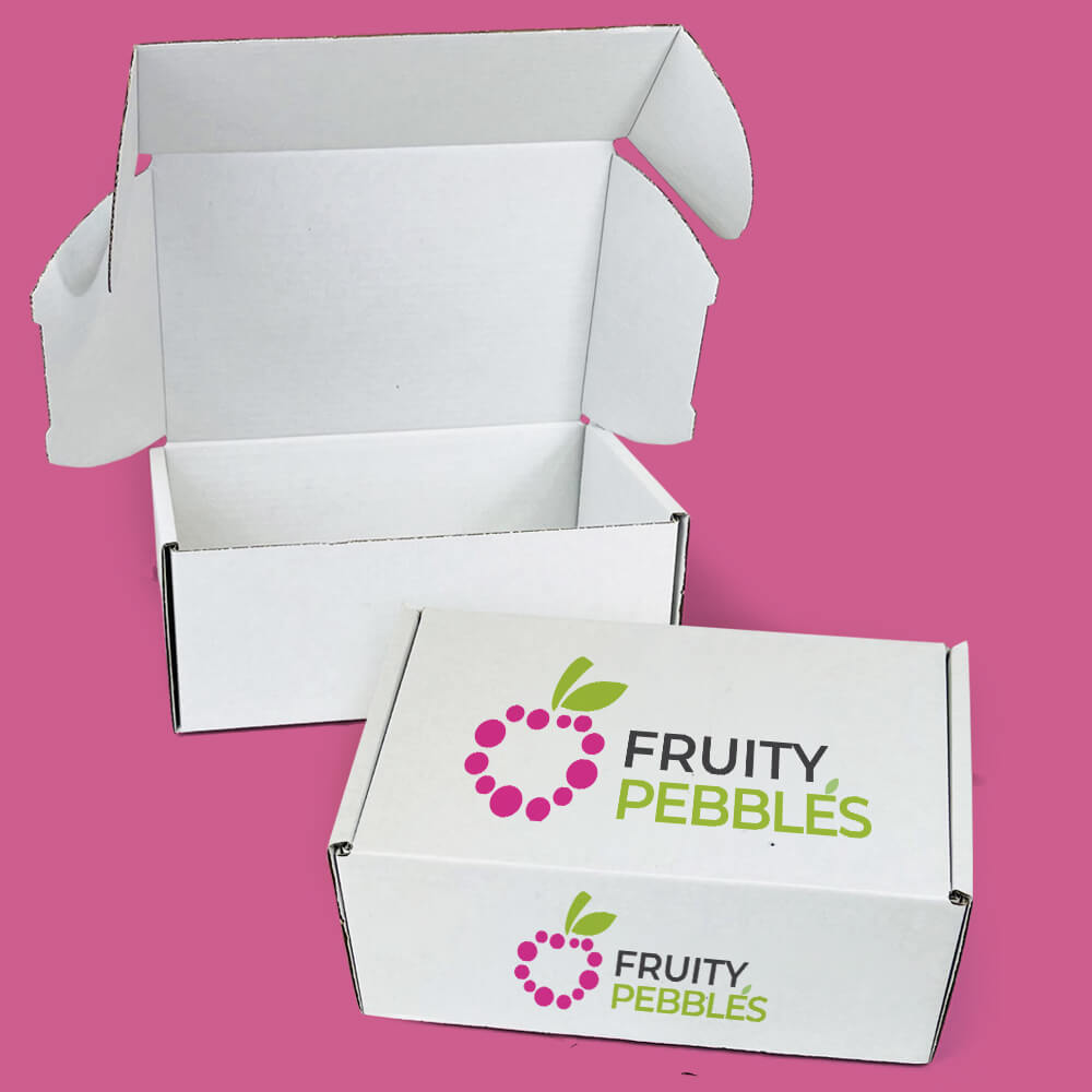 Customised Printed White Postal Boxes - 375x255x150mm - Sample