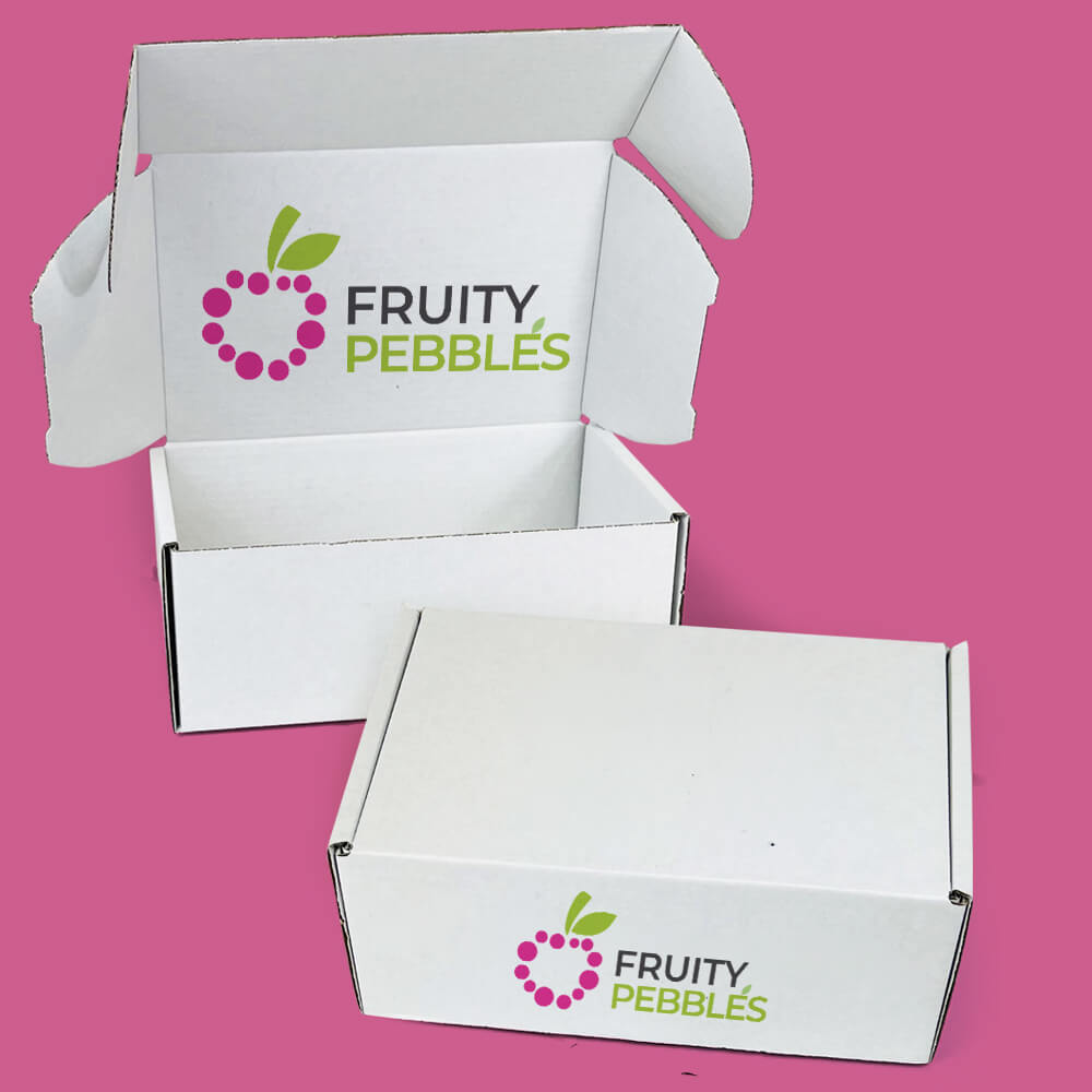 Customised Printed White Postal Boxes - 375x255x150mm - Sample