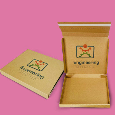 Customised Printed Brown Postal Boxes - 240x210x19mm - Sample