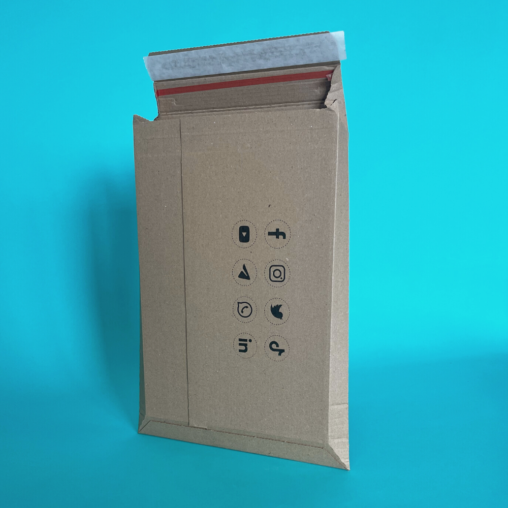 Customised Printed Corrugated Pocket Envelopes - 360x250mm - Sample