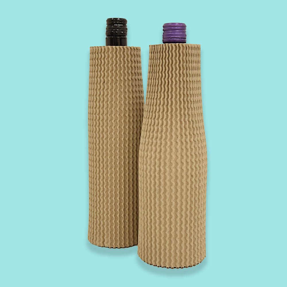 Single Bottle Corrugated Sleeves Kit - Includes Corrugated Bottle Sleeves & Brown Postal Boxes