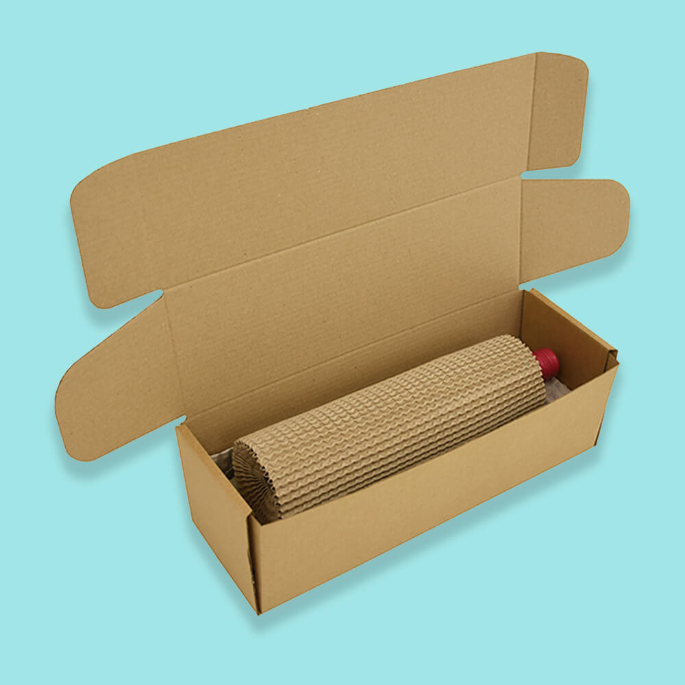 Single Bottle Corrugated Sleeves Kit - Includes Corrugated Bottle Sleeves & Brown Postal Boxes