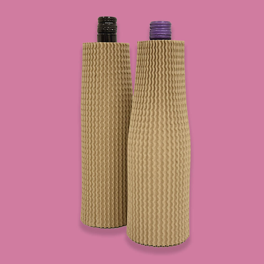 Single Bottle Corrugated Sleeves Kit - Includes Corrugated Bottle Sleeves & White Postal Boxes